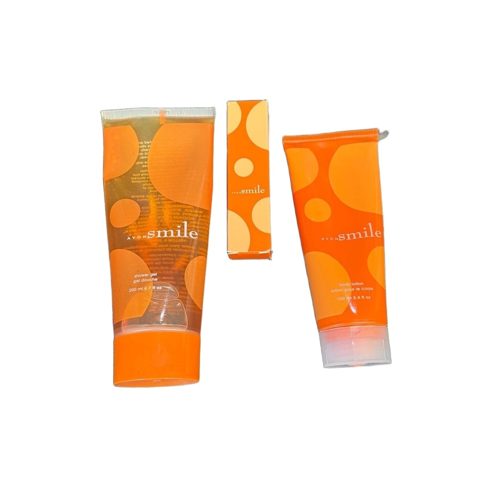 Avon Smile Beauty Set 200ml 100ml Orange‎ Yellow New Vintage Discontinued